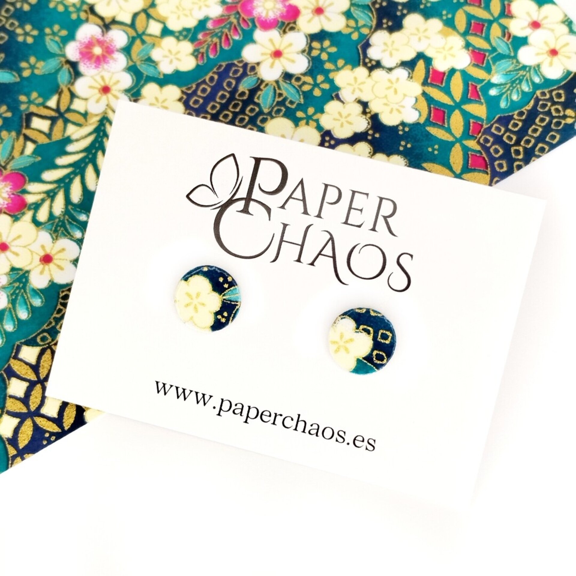 ERIS MINI | Pendientes de botón redondos minis de papel reciclado - 3