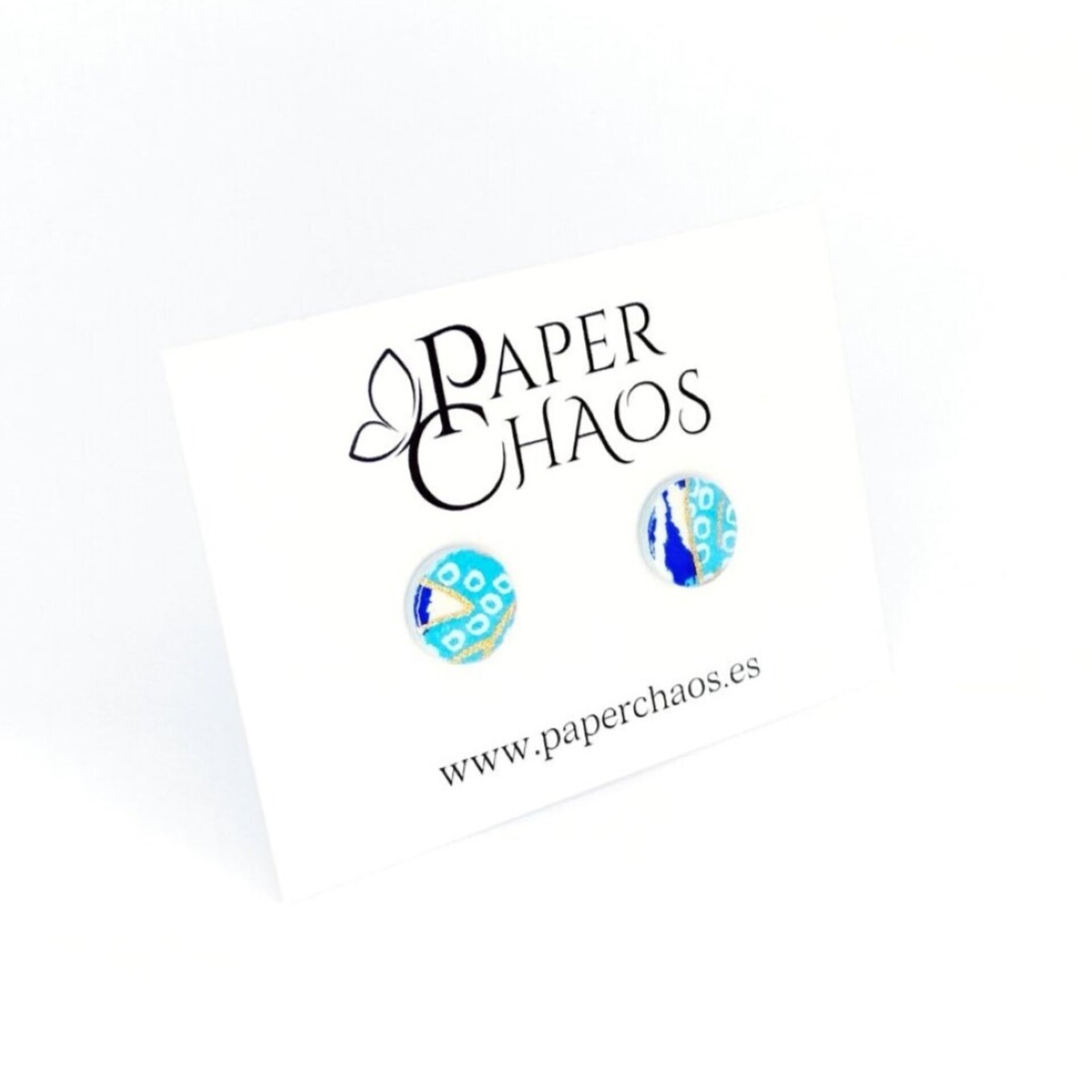 ERIS MINI | Pendientes de botón redondos minis de papel reciclado - 2