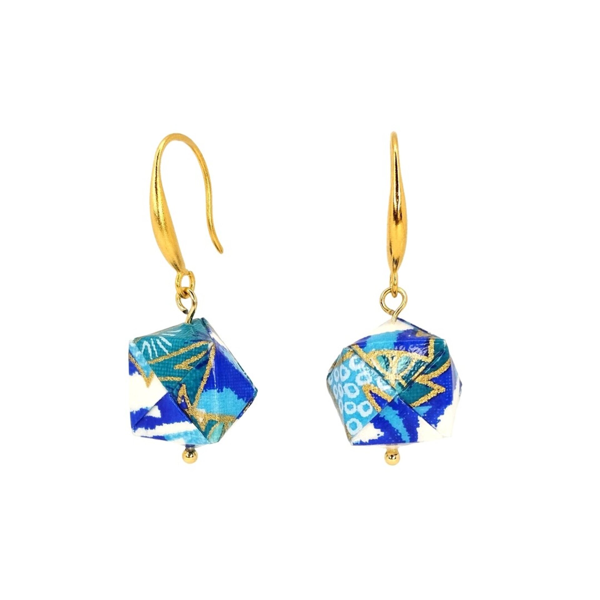 DENEB | Pendientes medianos de gancho con prisma cuadrado de papel - 6