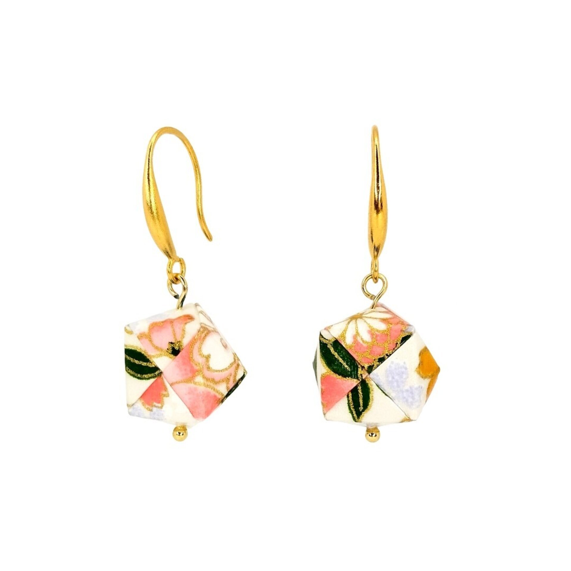 DENEB | Pendientes medianos de gancho con prisma cuadrado de papel - 3