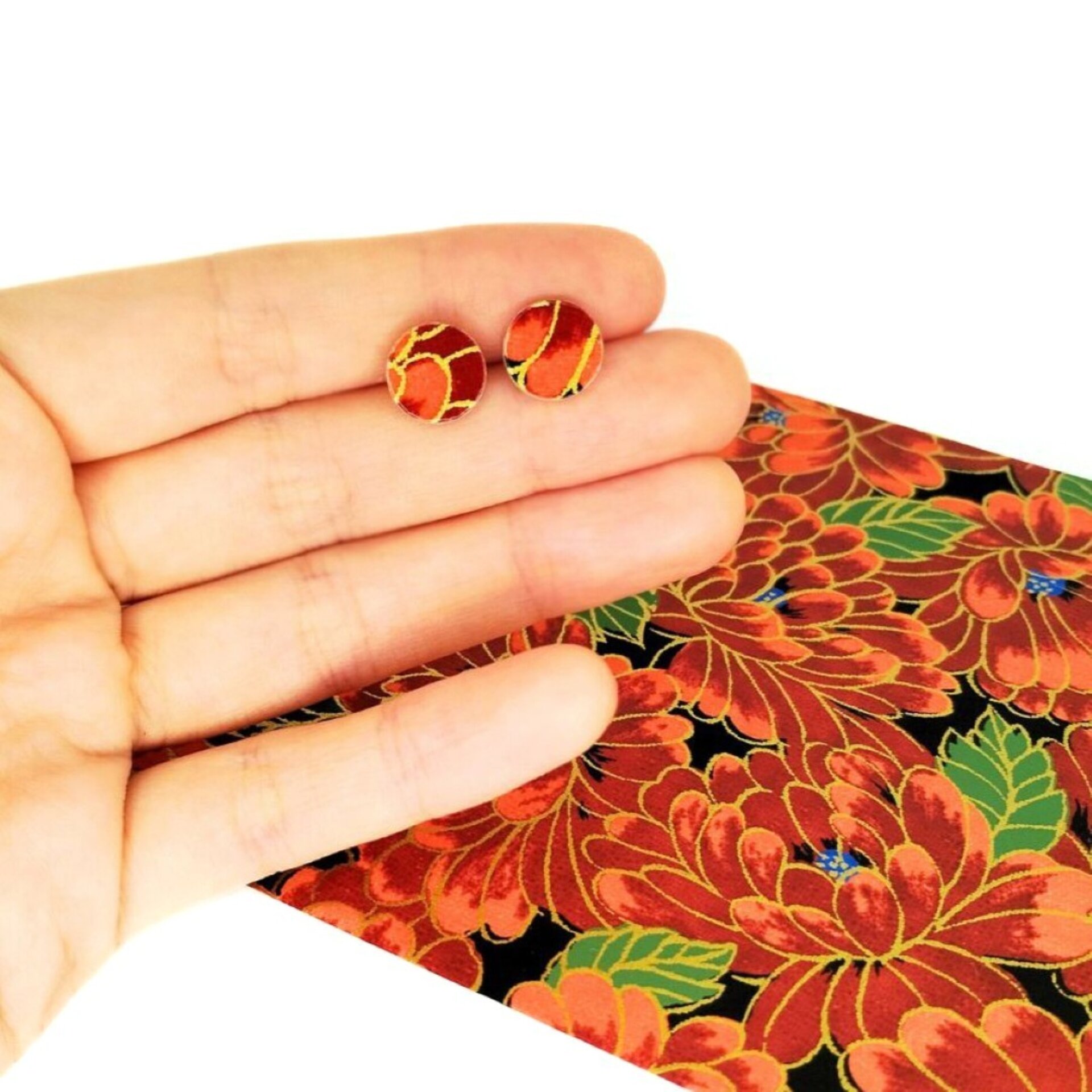 ERIS MINI | Pendientes de botón redondos minis de papel reciclado - 2