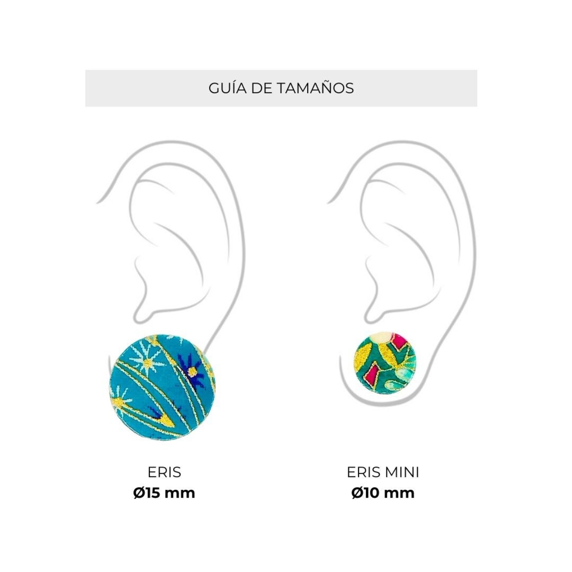 ERIS MINI | Pendientes de botón redondos minis de papel reciclado - 3