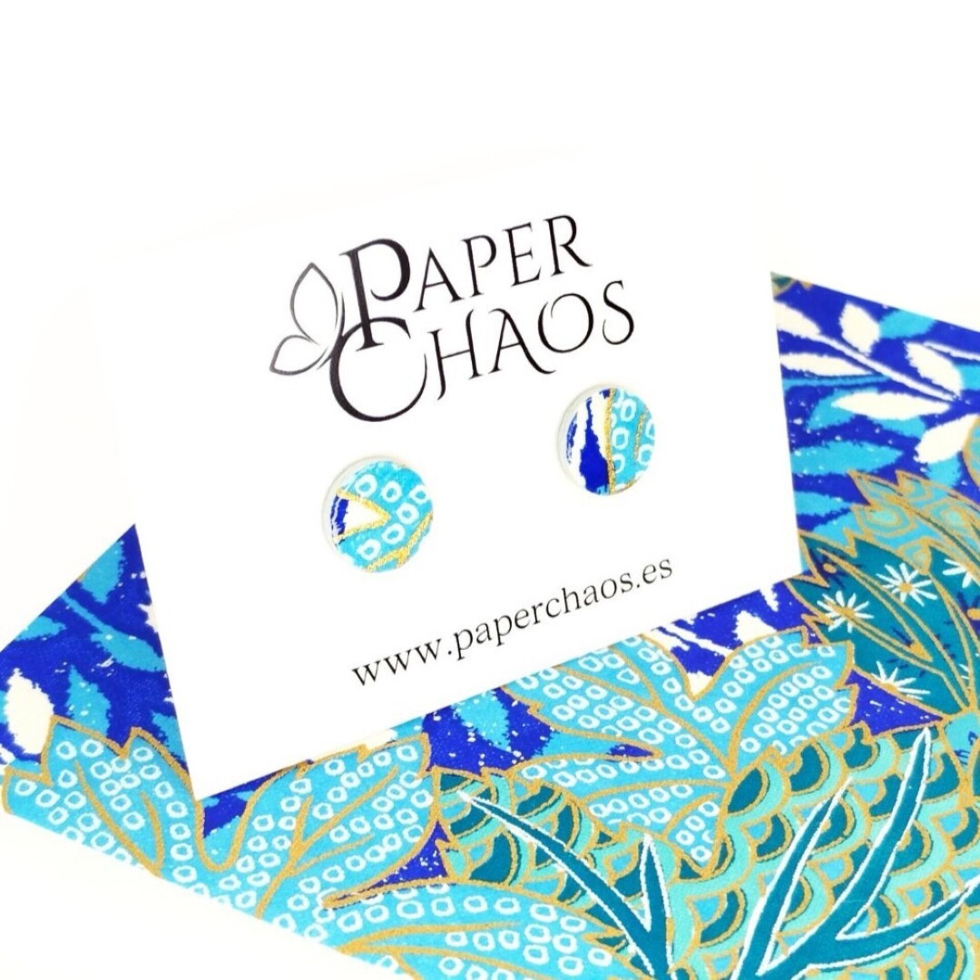 ERIS MINI | Pendientes de botón redondos minis de papel reciclado - 3