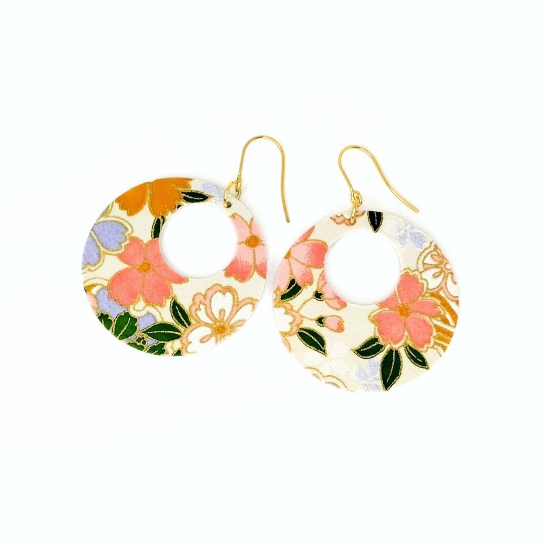 MIRA | Pendientes grandes de gancho con círculo de papel - 2