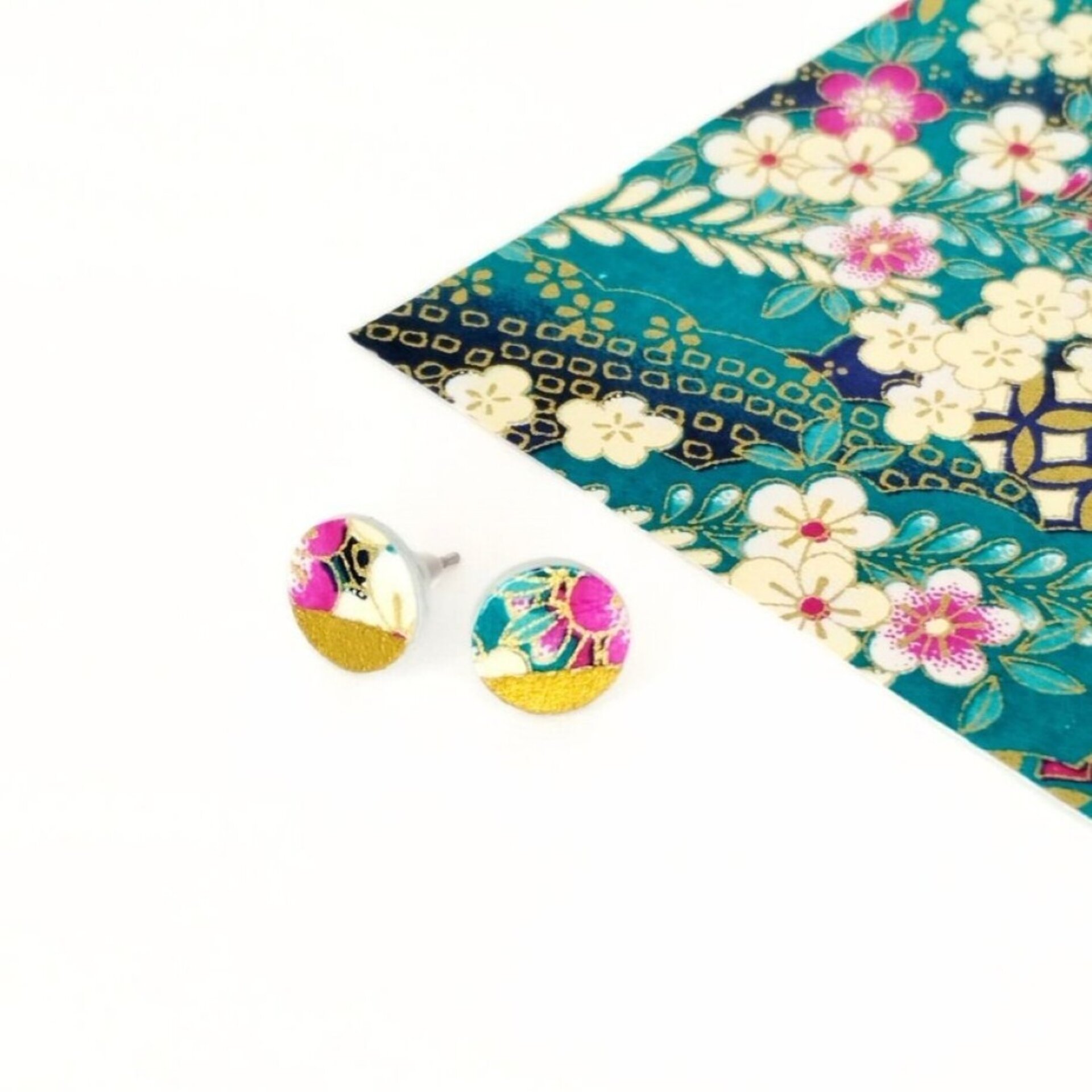 ERIS MINI | Pendientes de botón redondos minis de papel reciclado - 2