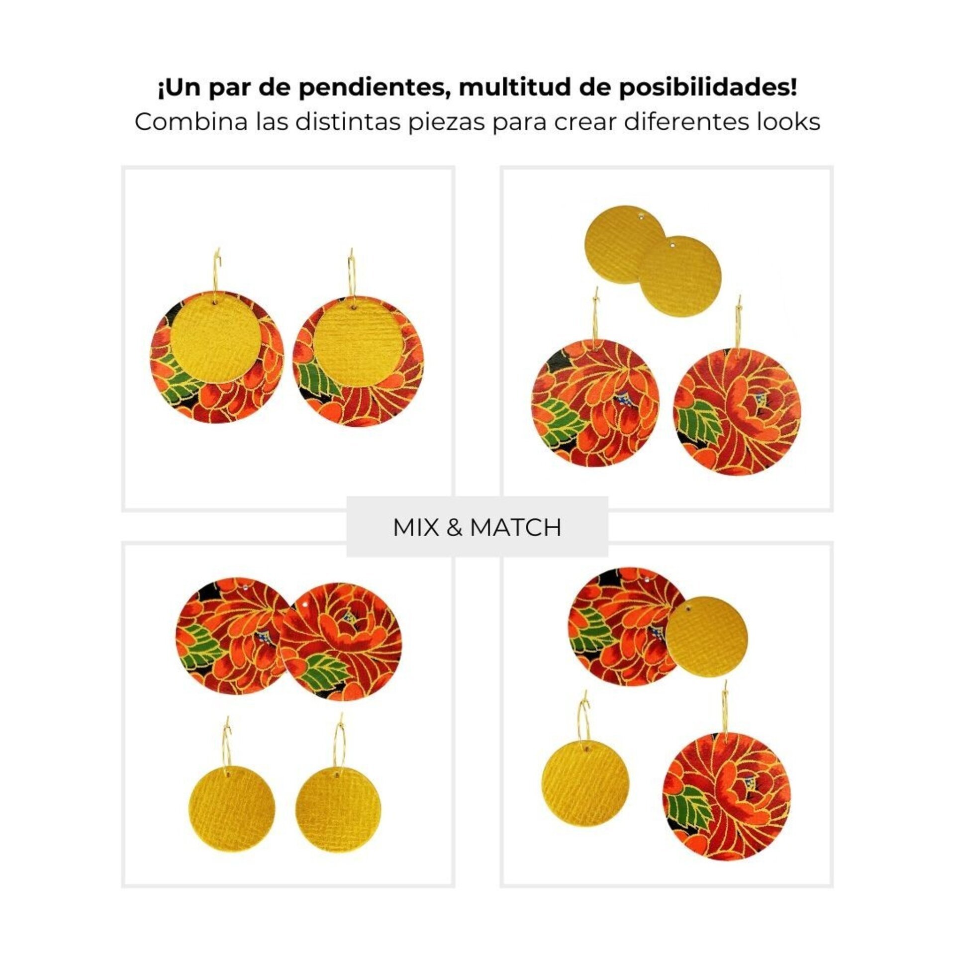 MEISSA | Pendientes grandes de aro con círculos combinables de papel - 3