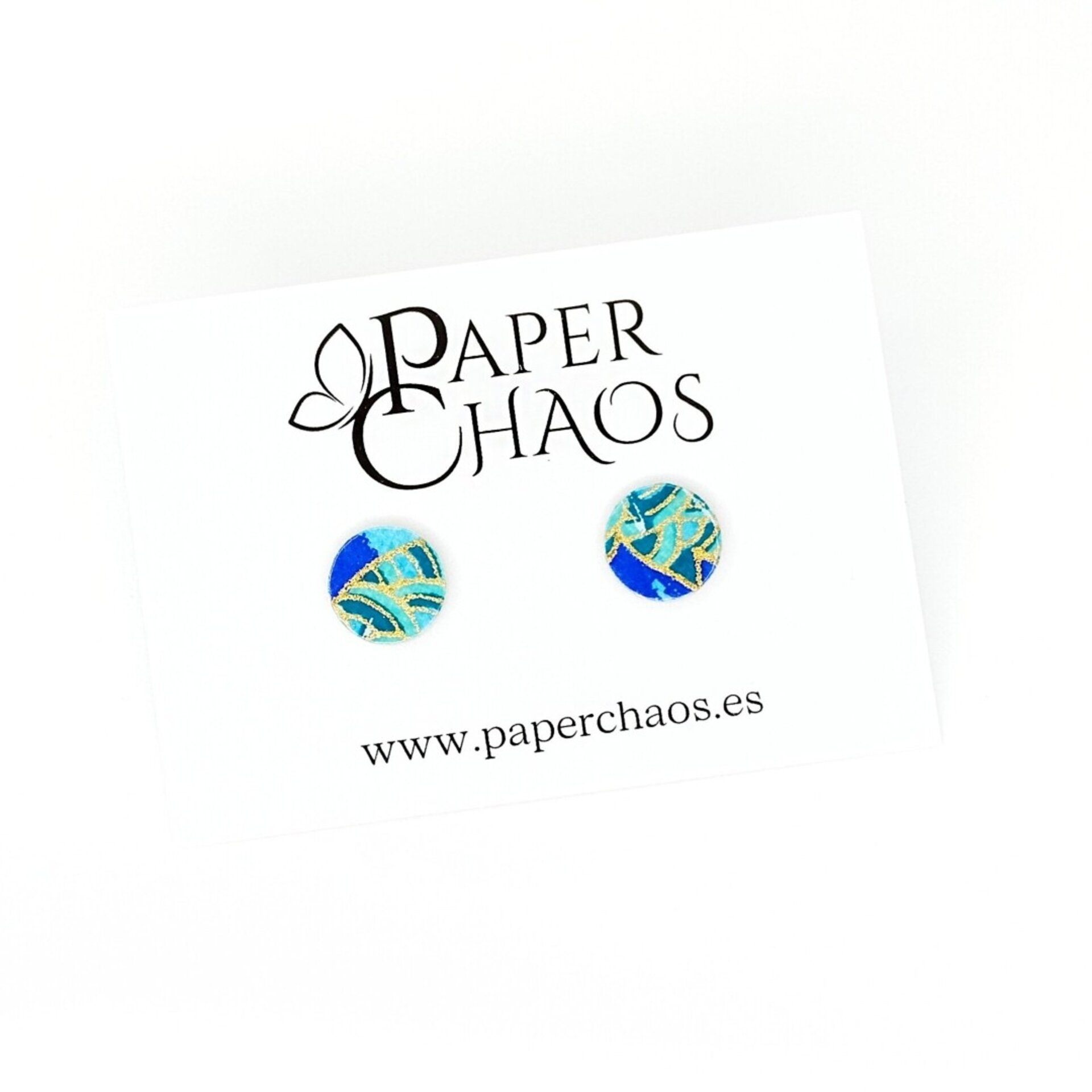 ERIS MINI | Pendientes de botón redondos minis de papel reciclado - 2